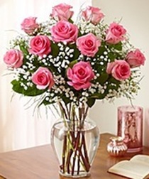 Pink Roses Netflorist Passionate Pink Roses: One Dozen Pink Roses - River Dell Flowers ...